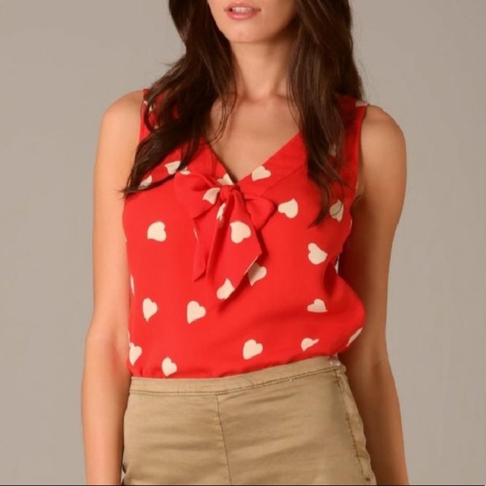 Tory Burch Jaquetta Red Silk Tank Top Blouse 10 M